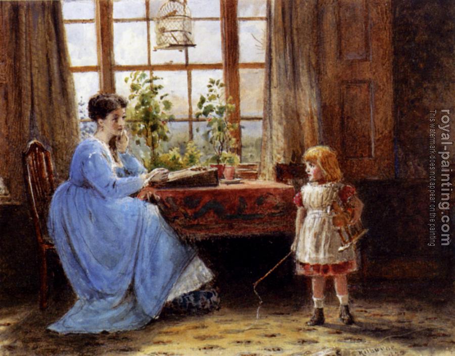 George Goodwin Kilburne : A Mother And Child In An Interior